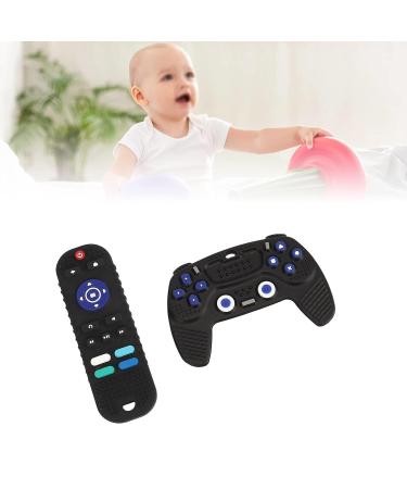 Safe Silicone Teething Toy - Baby Teether in Remote Control Shape for Educational Chew Sensory - Black - Buy Online on GoSupps.com