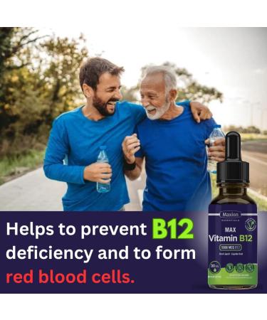Maxion Vitamin B12 5000 mcg to Help Produce Red Blood Cells and Boost Energy Supports Cognitive Function Improved Memory and the Immune System Cherry Flavour 30ml - Buy Online on GoSupps.com