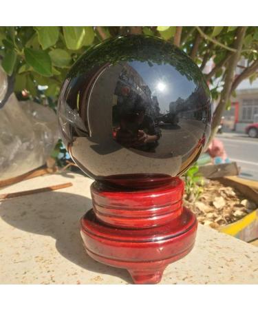 Crystal 11CM Large Spherical Obsidian Quartz Natural Stone Crystal Quartz with Base for Home Decoration - Buy Online on GoSupps.com