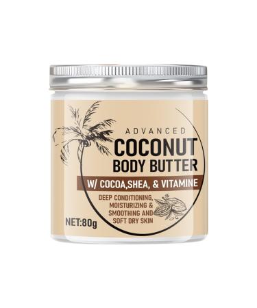 Grospe Advanced Coconut Body Butter Firming Body Lotion Deeply Nourishes Moisturizes and Softens Dry Skin Suitable for All Skin Types 2.85 Fl Oz(80g)
