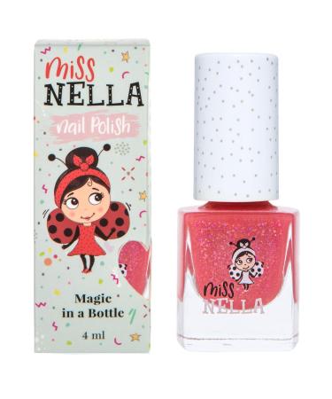 Miss Nella SUGAR HUGS- Safe Pink Glitter Nail Polish for Kids Non-Toxic & Odour Free Formula for Children and Toddlers Natural Water Based for Easy Peel Off