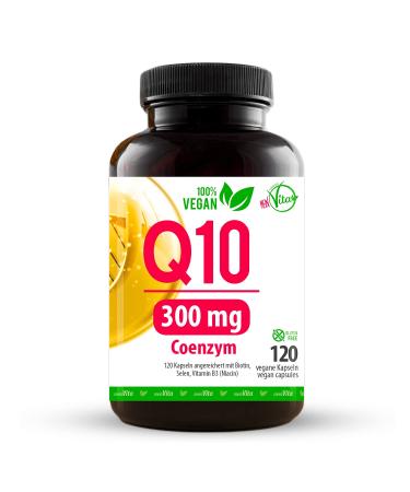 Coenzyme Q10-300mg per capsule high -dose 100% vegan - 120 capsules - bioactive - made of vegetable fermentation - laboratory test with B3 biotin selenium