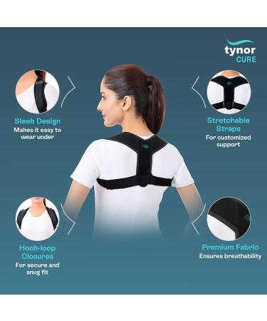 Buy TYNOR Posture Corrector for Men & Women - Adjustable Upper Back Brace for Neck & Scoliosis Breathable Hunchback & Spine Support (Black One Size) - International Shipping Available - Buy Online on GoSupps.com