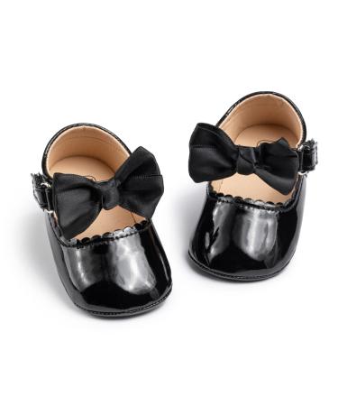 CENCIRILY Baby Girl Mary Jane Shoes Anti-Slip First Walking Bowknot Soft Sole Princess Wedding Dress Flats for 0-18 Month 0-6 Months A01 Black - Buy Online on GoSupps.com