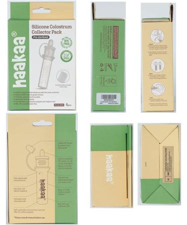 Haakaa Colostrum Collector Set - Reusable Silicone Breastfeeding Aid | 12 PK 0.1oz/4ml | Includes Clear Storage Cases & Cotton Wipes - Buy Online on GoSupps.com