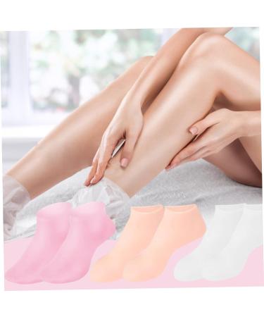 Silicone Socks for Dry Cracked Feet Women Silicone Socks for Dry Cracked Feet 3 Pairs Silicone Moisturizing Socks Anti Slip Women Spa Pedicure Gel Socks Aloe Sock for Softening Rough Skin Calluses - Buy Online on GoSupps.com