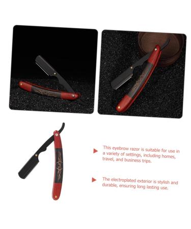 Frcolor Foldable Razor & Hairdressing Blade Set - Travel-Friendly Ebony Stainless Steel Eyebrow Care Scissors - Buy Online on GoSupps.com