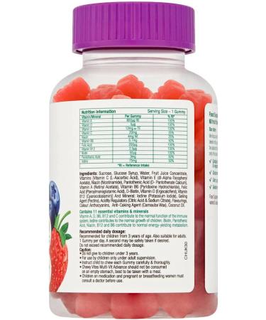 Chewy Vites Kids Multivitamin Advance | 60 Gummy Vitamins | 11 Essential Nutrients | Vegan & Real Fruit Juice | 2 Months Supply | 3 Years - Buy Online on GoSupps.com