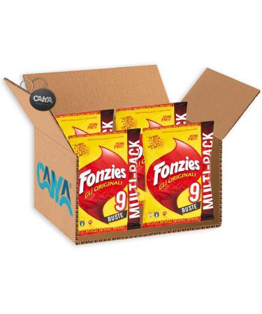 CAIYA 4 x Fonzies The Original Baked Cheesy Corn Crisps Multipack 9 wrappers 211 g CAIYA Box of 4 packs