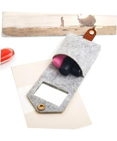 Shop Minkissy 2 Pcs Lipstick Bag & Mini Wallet | Lip Balm Holder & Organizer - Light Grey - Buy Online on GoSupps.com
