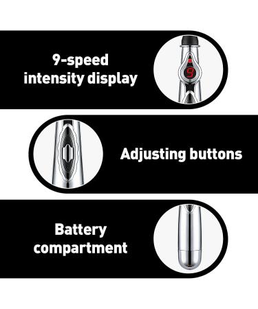 Electronic Acupuncture Pen - 3 Heads & 9 Vibration Modes for Pain Relief | Meridian Energy Massage Device - Buy Online on GoSupps.com