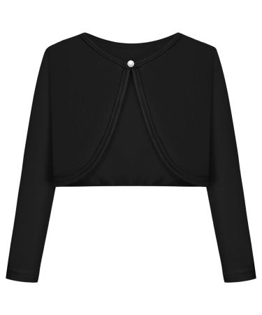 BONNY BILLY Girls Cardigan Long Sleeve Knitted Cotton Bolero Shrug Kids Clothing 10-11 Years Black - Buy Online on GoSupps.com