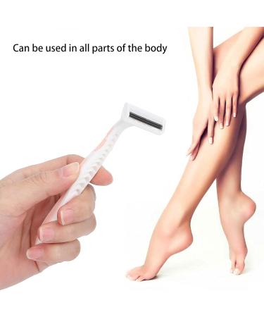 Portable Stainless Steel Handheld Shaver for Women - Safe Body Hair Removal Razor - Pink - Buy Online on GoSupps.com