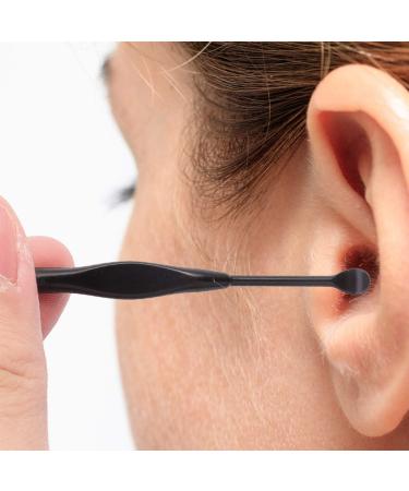 ODEROL Stainless Steel Earwax Pick Set - 6 Pcs Spoon Tool for Safe & Effective Ear Cleaning | Black 12.5X0.5CMx2pcs - Buy Online on GoSupps.com