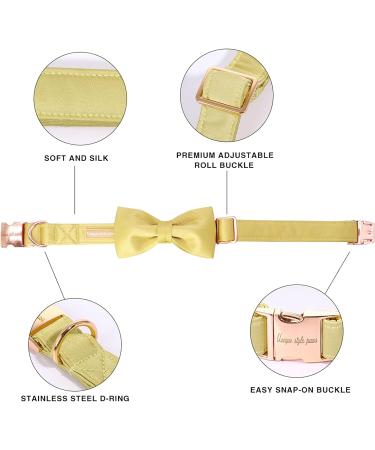 Unique Style Paws Yellow Silk Dog Collar | Soft Adjustable XL Collars for Male & Female Dogs | Perfect Pet Gift - Buy Online on GoSupps.com