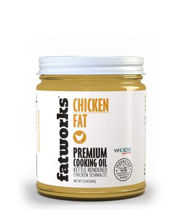 Fatworks, Premium USDA Organic Chicken Fat, Ultimate Cooking Oil for Gourmet Frying and Baking. Hormone, antibiotic free, WHOLE30 APPROVED, KETO, PALEO 7.5 Ounce (Pack of 1)