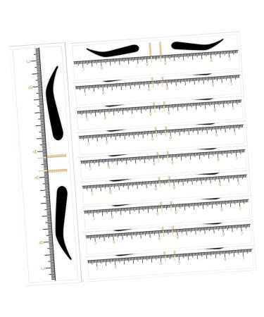 FOMIYES 50pcs Eyebrow Positioning Ruler Tools Eyebrow Makeup Stencil Brow Template Eyebrow Trimming Sticker 18.00X3.80X0.10CM Yellow