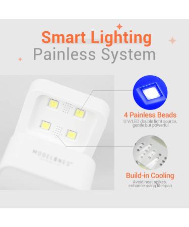 Modelones Mini LED Nail Lamp - Portable UV Gel Nail Dryer with Quick-Dry Technology - Travel-Friendly Cute Meow Design for Home DIY Manicures - Buy Online on GoSupps.com