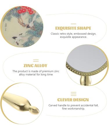 Minkissy Vintage Lighted Makeup Mirror - Portable Golden Hand Mirror for Women - Buy Online on GoSupps.com