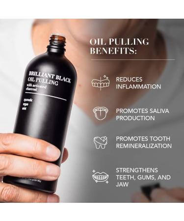 Terra & Co. Brilliant Black Oil Pulling - Natural Ayurvedic Activated Charcoal & Coconut Oil 200ml - Buy Online on GoSupps.com