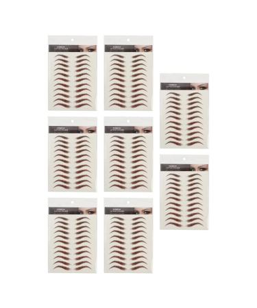 6D Waterproof Eyebrow Transfers Stickers - Brown 1 | Peel Off, Grooming, Shaping Makeup Sticker for Women - 9 Sheets - Buy Online on GoSupps.com