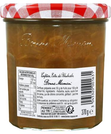 Bonne Maman Rhubarb jam 370g - Pack of 3 - Buy Online on GoSupps.com