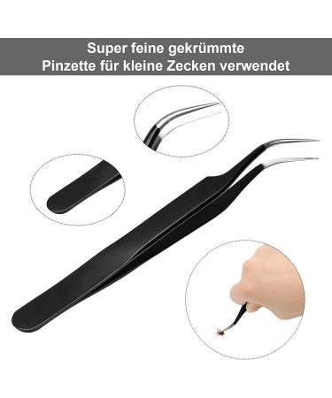 MEISO 4-Piece Stainless Steel Tick Remover Set | Black Tick Tweezers & Hooks for Humans Dogs Cats | Includes Storage Box | International Shipping Available - Buy Online on GoSupps.com