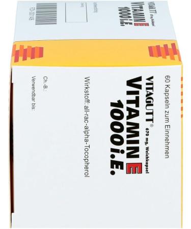 Buy VITAGUTT Vitamin E 1000 Soft Capsules - 60 pcs | Premium Quality Vitamin E for Healthy Skin & Immune Support - Fast International Shipping - Buy Online on GoSupps.com