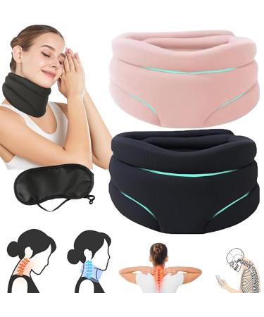 Neck Brace Cervical Collar Collar Neck Support Brace for Sleeping Neck Brace for Neck Pain and Support for Women & Men Breathable Material for Home Office Travel yl-105023(Color:A-2pcs)
