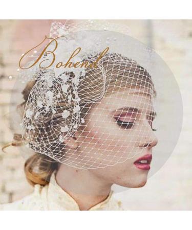 Shop Bohend 1920s Pearl Veil Lattice Headband - Black Fascinator Hair Clip for Weddings & Parties - Stylish Women's Accessory (1 Pack) - Buy Online on GoSupps.com