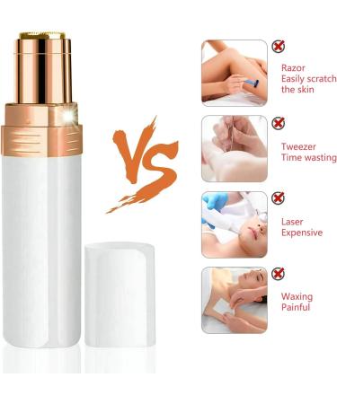 Giazee Facial Hair Remover: Electric Trimmer for Women, LED Light, Lips, Chin, Cheeks - Peach White - Buy Online on GoSupps.com