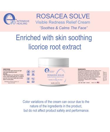 Rosacea Solve Redness Relief Cream - Calming Face Moisturizer for Sensitive Skin - Organic Ingredients with Aloe Vera, Almond Oil, Licorice & Chamomile Extracts - Buy Online on GoSupps.com
