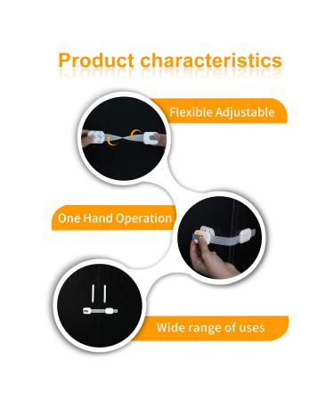Vmaisi Baby Proofing Cabinet Locks - Adjustable Multi Use Straps for Drawers, Fridge, Dishwasher - Childproofing Latches - No Drilling - Grey - Buy Online on GoSupps.com