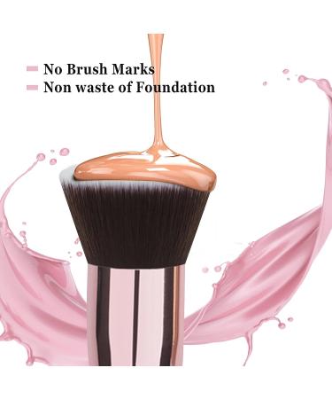 POLLA Flat Top Kabuki Foundation Brush - Premium Pink Makeup Brush for Liquid, Cream, and Powder Cosmetics - Buy Online on GoSupps.com