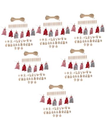 Cabilock DIY Advent Calendar 6 Sets Christmas Calendar Bag Digital Calendar Xmas Candy Bags Countdown Calendar Candy Bags Number