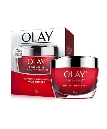 Olay Regenerist Microsculpting Day Cream 50g | Hydrate & Plump Skin with Hyaluronic Acid Niacinamide & Peptides | Ideal for All Skin Types - Buy Online on GoSupps.com
