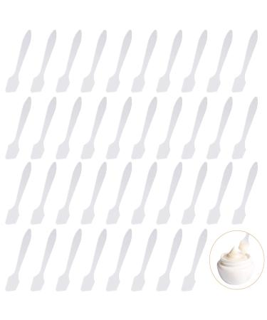200 Pieces Facial Cream Spatula Translucent Cosmetic Spatula Makeup Frosted Spatulas Mask Tip Scoops Cosmetic Spatula Scoop for Mixing and Sampling Cosmetics (8.2x1.5cm)