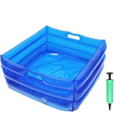 Foldable Foot Bath For Swimming Pool - Foldable Basin Adjustable Blue Foot Bath | Multifunctional Inflatable Foot Bath Foldable Foot Bath For Home Spa Portable Patio Washbasin  - Buy Online on GoSupps.com