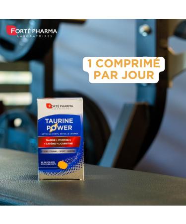 Fort Pharma - Taurine Power - Food Supplement - Energy Booster Anti Fatigue Boost Shot - Caffeine Vitamin C L-Carnitine Magnesium - Citrus Taste 30 Effervescent Tablets 1/day - Buy Online on GoSupps.com