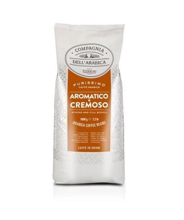 Caffè Corsini - Compagnia dell'Arabica, Arabica Coffee aromatic and creamy beans, pack of 1 kg of roasted coffee beans