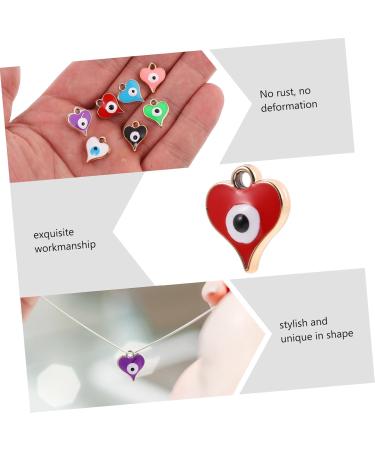 Lurrose 300 Pcs Heart Shaped Eye Material Heart Earrings Evil Eye Charm Pendants Round Apparel Resin Crafts - Buy Online on GoSupps.com