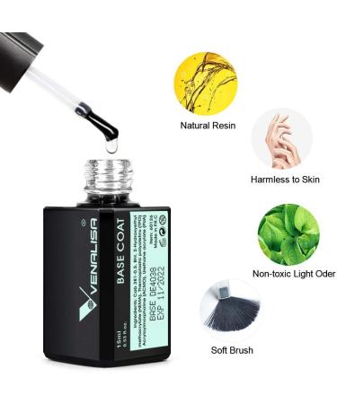 VENALISA 15ml Base Coat Nail Polish Gel for UV LED Soak Off - Long Lasting Shine Finish - Buy Online on GoSupps.com