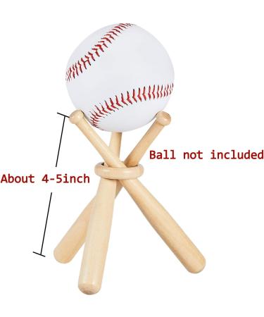 Wooden Baseball Stand Display Holder with Mini Bats and Circles - Ideal for Players and Fans - Buy Online on GoSupps.com