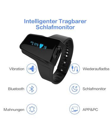 Viatom Bluetooth Pulse Oximeter - 72 Hour Battery Continuous Blood Oxygen Monitoring Portable Sleep Monitor & Professional App - Buy Online on GoSupps.com
