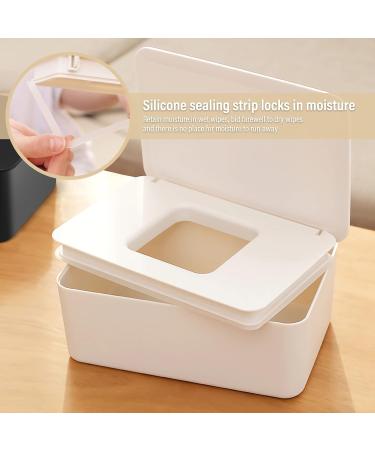 BEAUGIREW 2 Pack Baby Wet Wipes Dispenser Wipes Dispenser Holder Storage Box with Seal Lid Keeping Wipes Fresh for Bedroom Home Office Toilet Black and White (Black and White) - Buy Online on GoSupps.com