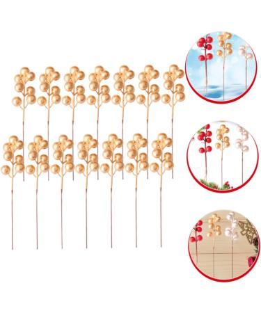 DECHOUS 40 Pcs Christmas Fruit Winter Christmas Tree Decorations Berry Stems Christmas Red Berries Branches Home Decor Christmas Tree Fake Berry Red Fruit Skewers Household Foam Goldenx2pcs 17x3cmx2pcs - Buy Online on GoSupps.com