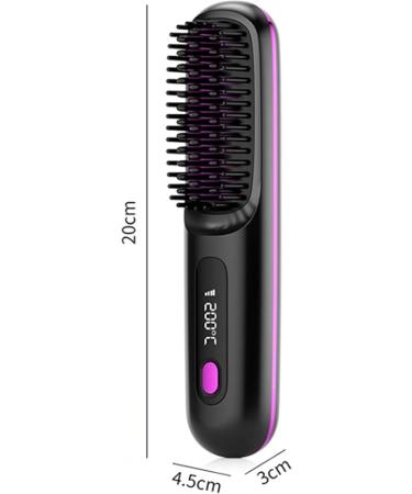 BellaBrush Pro Bella Brush Pro BellaBrush Pro Hair Straightener Brush BellaBrush Portable Straightener Brush Heated Hair Comb Cordless Hair Straightener Comb for All Hair Types (Black) - Buy Online on GoSupps.com