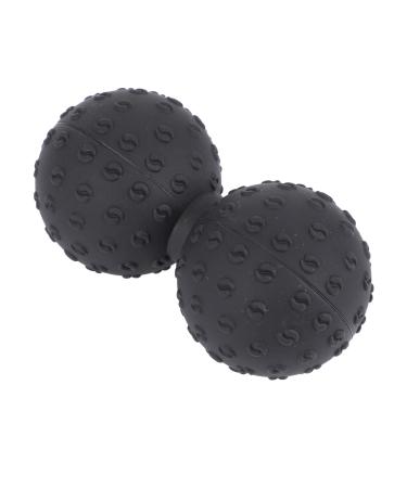 Toddmomy Yoga massage ball Manual roller massage gear Muscle node Massage device with back roller Oebernut double lacrosse balls Foot Oero-roller Oeeprolle Earthshow double ball pebble gel penalty 12x6.3cm black