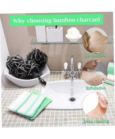 3Pcs Eco-Friendly Large Bath Loofah Sponge | Body Scrubber & Exfoliator for Clean Skin | Black - Buy Online on GoSupps.com