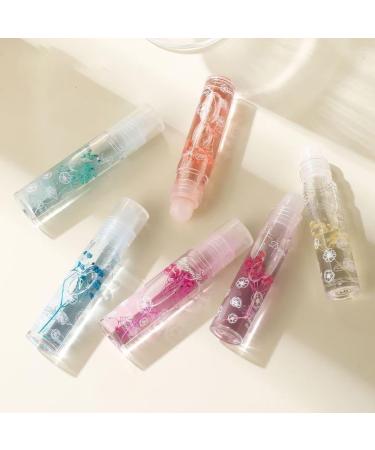 Lip Gloss 6 Packs Flower Jelly Lip Oil Long Lasting Moisturizer with Real Flowers Lip Gloss Makeup for Dry Chapped Lips - Buy Online on GoSupps.com